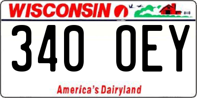 WI license plate 340OEY