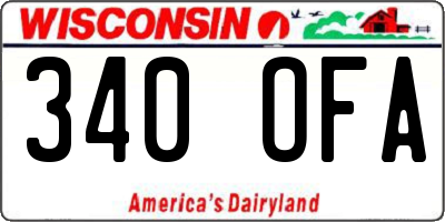 WI license plate 340OFA