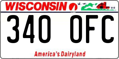 WI license plate 340OFC