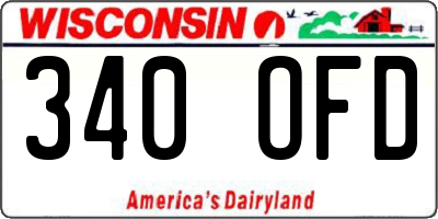 WI license plate 340OFD