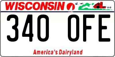 WI license plate 340OFE