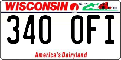 WI license plate 340OFI