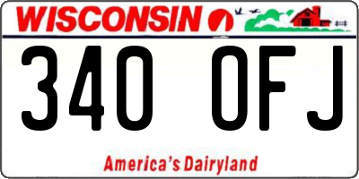 WI license plate 340OFJ