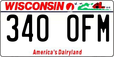 WI license plate 340OFM
