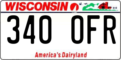 WI license plate 340OFR