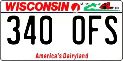WI license plate 340OFS