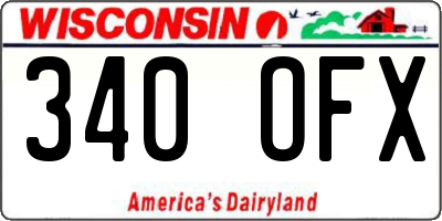 WI license plate 340OFX