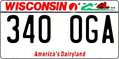 WI license plate 340OGA