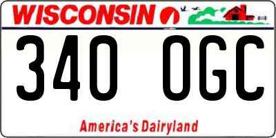 WI license plate 340OGC