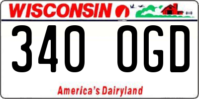 WI license plate 340OGD