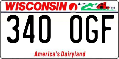 WI license plate 340OGF