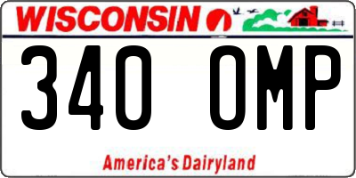 WI license plate 340OMP