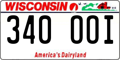 WI license plate 340OOI