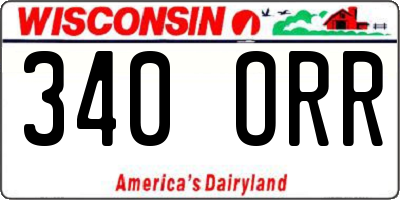 WI license plate 340ORR