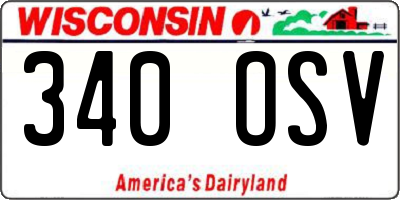 WI license plate 340OSV