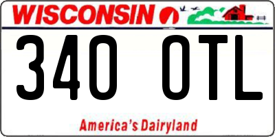 WI license plate 340OTL