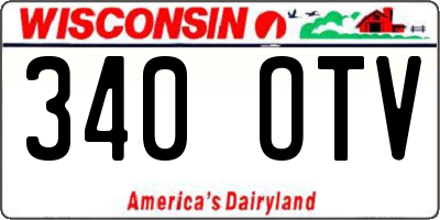 WI license plate 340OTV