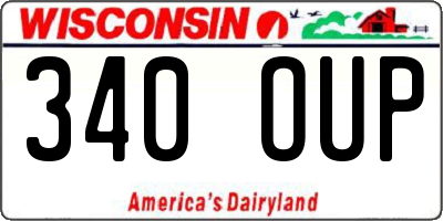 WI license plate 340OUP
