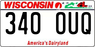WI license plate 340OUQ