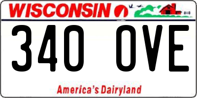 WI license plate 340OVE