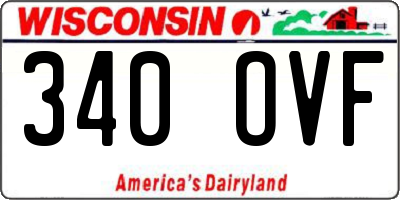 WI license plate 340OVF