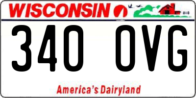 WI license plate 340OVG