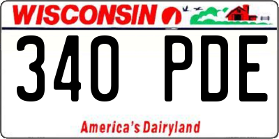 WI license plate 340PDE