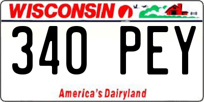 WI license plate 340PEY