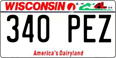 WI license plate 340PEZ