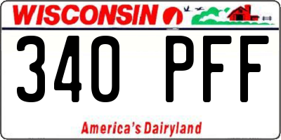 WI license plate 340PFF