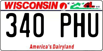 WI license plate 340PHU