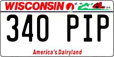 WI license plate 340PIP