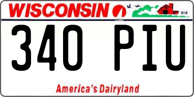 WI license plate 340PIU