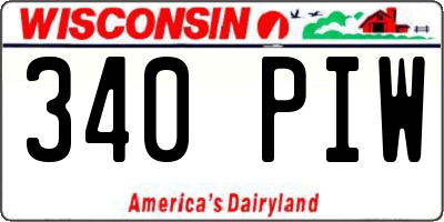 WI license plate 340PIW
