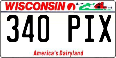 WI license plate 340PIX
