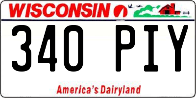WI license plate 340PIY