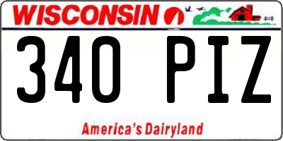 WI license plate 340PIZ