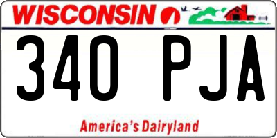 WI license plate 340PJA