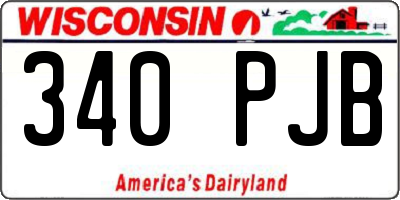 WI license plate 340PJB