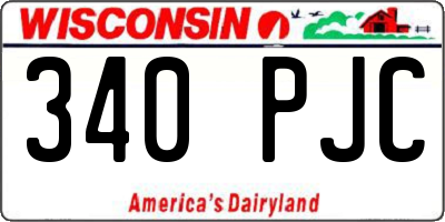 WI license plate 340PJC