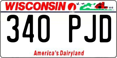 WI license plate 340PJD
