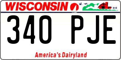 WI license plate 340PJE