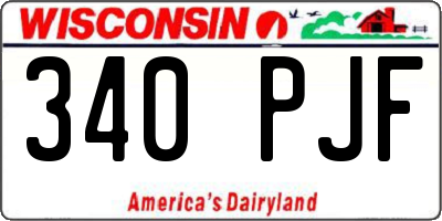 WI license plate 340PJF