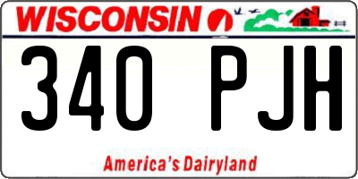 WI license plate 340PJH
