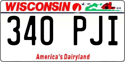 WI license plate 340PJI