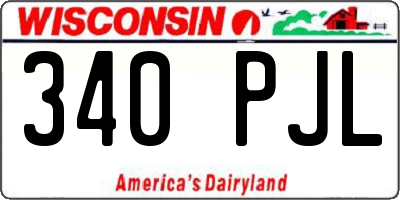 WI license plate 340PJL