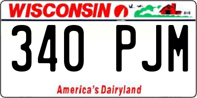 WI license plate 340PJM
