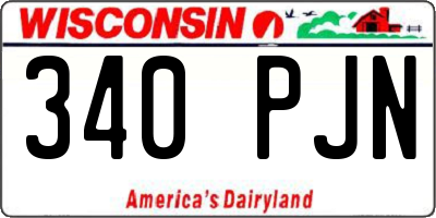WI license plate 340PJN