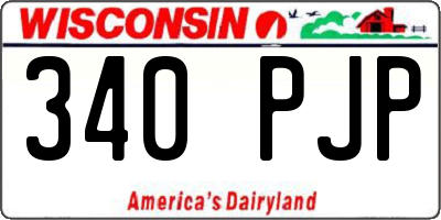 WI license plate 340PJP