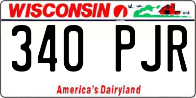WI license plate 340PJR